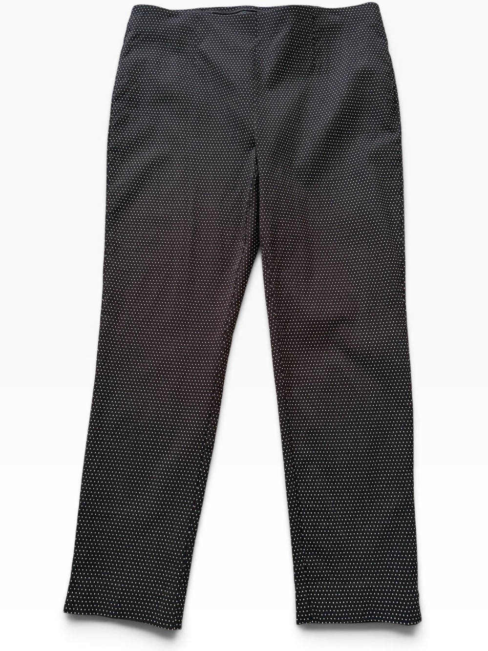 Chico's Black with White Pin Dots "So Slimming" Ankle Pants 2(12)